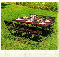 Foldable wicker garden coffee dinning table and chairs outdoor furniture set