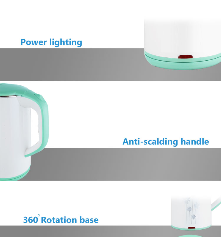 Food grade SS stainless steel double walls electric kettle with surprise price