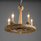 Wooden and iron art vintage pendant lamp with 5 lamp holders 