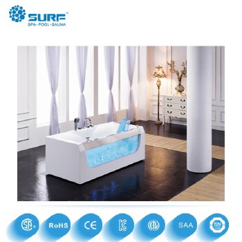 China bathtub corner bathtub with glass acrylic massage whirlpool freestanding bathtub 