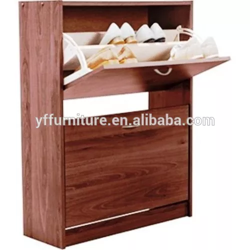 large double deck pull out shoe rack cabinet