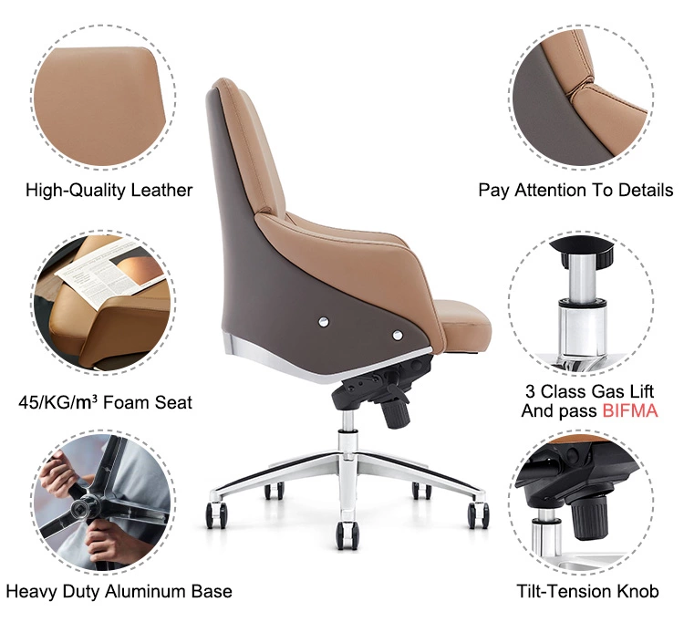 Mid back staff chair Wholesale brown office chairs guangzhou china for sale