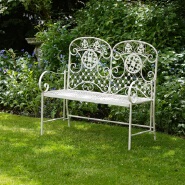 Wrought Iron Garden Vintage Outdoor Folding Adjustable Patio Park Bench