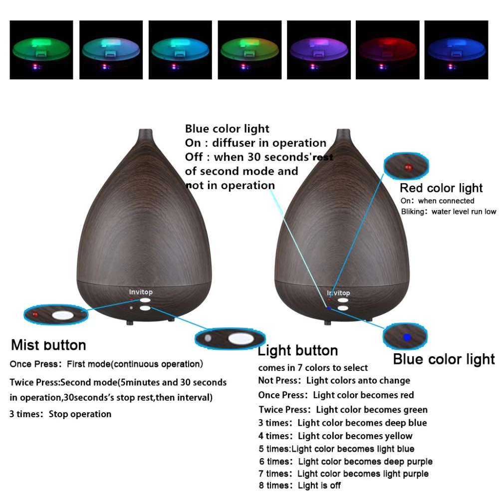 High quality Newest OEM 300ml ultrasonic burner essential oil diffuser