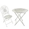 Vintage White Round Two Seater Portable Folding Dining Table And Chair Set