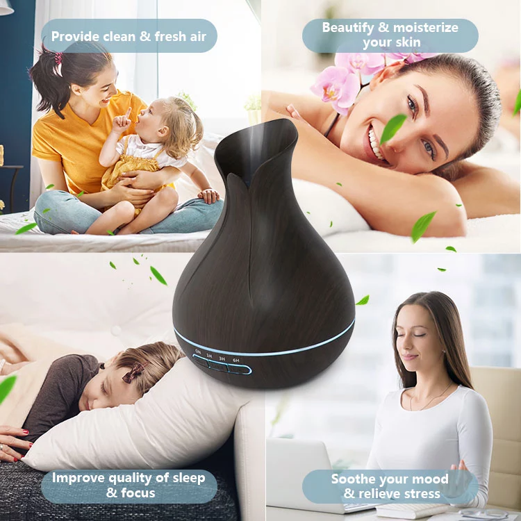 400ml adjustable light color  portable air humidifier ultrasonic electric aroma essential oil diffuser