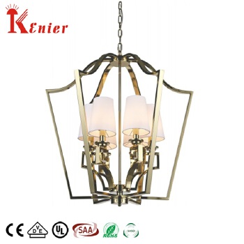 New Technology Living Room Vintage Steel Wrought Iron Nickel Fabric Shade Hotel Luxury Indoor Lighti
