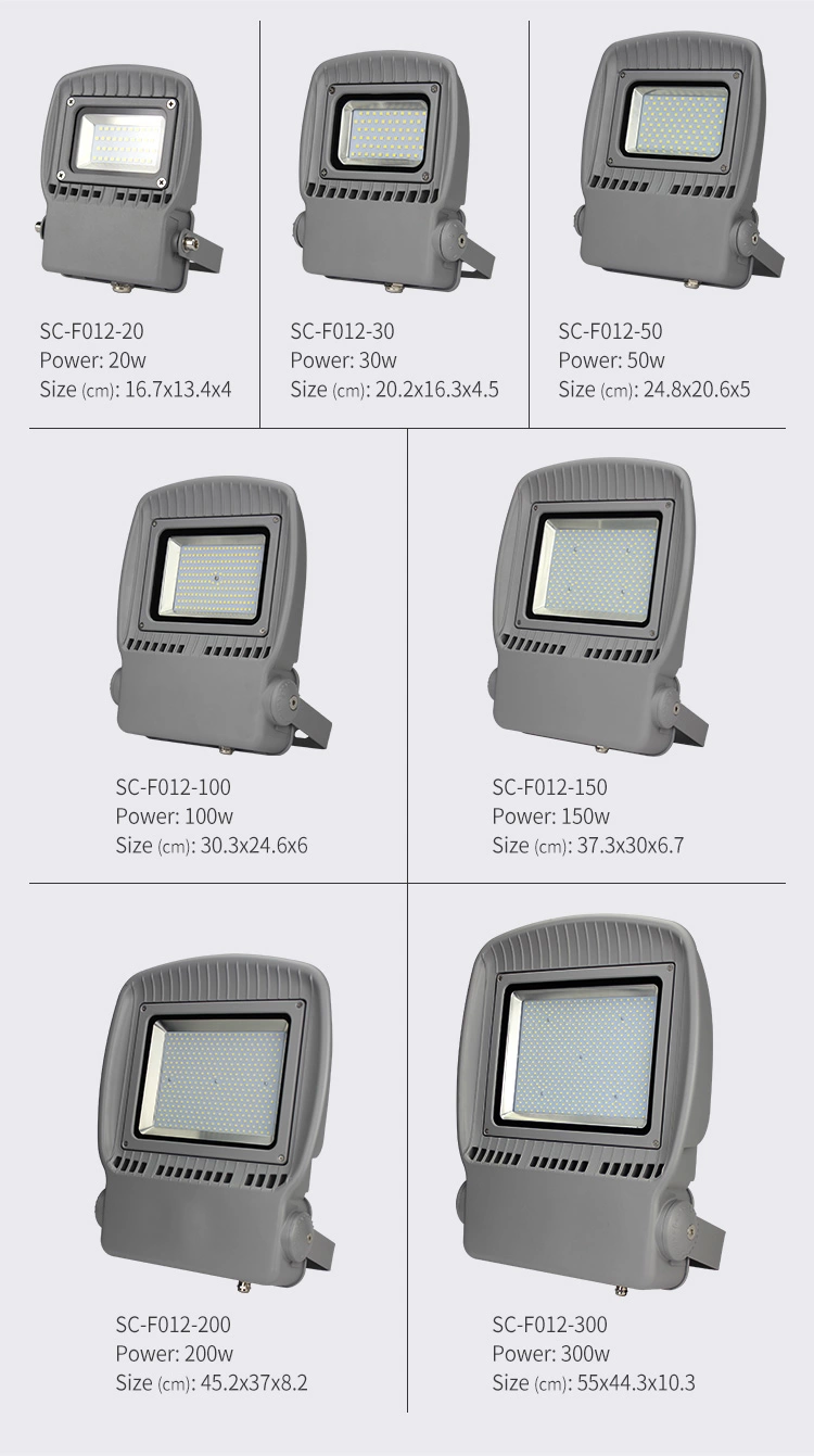 Aluminium housing outdoor 20W/30W /50W/100W/150W/200W led flood light
