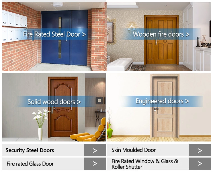 wood pattern transfer printing 30min fire rated Galvanized steel doors for Apartment