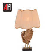 New design aluminum decorative fabric lampshade marble base table lamp