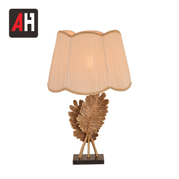 New design aluminum decorative fabric lampshade marble base table lamp