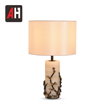 New product white color jade base fabric lampshade E27 bulb table light