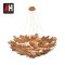 Art Supplies Maple Leaf Decorative Copper Ceiling Pendant Lamp