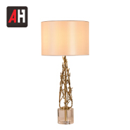 Modern luxury crystal decor fabric lampshade E27 light source table lamps 