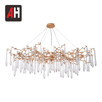 Luxury elegant gold color modern pendant crystal light fitting chandelier 