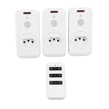 RB-01C Brazil Type Plug RF Wireless Remote Control Socket for Household Appliances (1 remote control