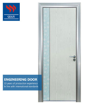 economic exterior aluminium frame Melamine Board finished laminated flush wooden doors 