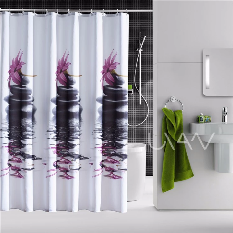 Stone Design Pattern Printing Waterproof Shower Curtain