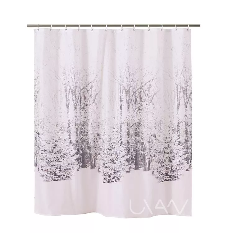 The forest in winter custom design printing shower curtain