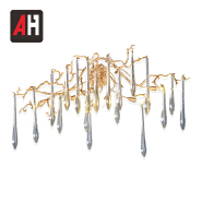 Europe style clear pendant gold color G9 glass crystal wall light