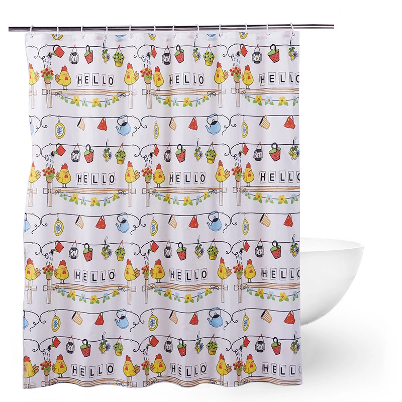 New Design Custom Wholesale Cartoon Shower Curtain
