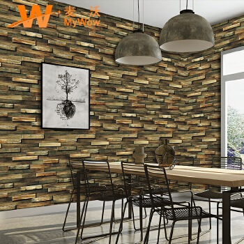 A62-24P12 restaurant dining room decoration 3d vinyl PVC wallpaper wood