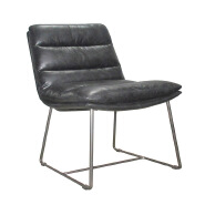 Industrial Iron Wire Leg Black Vintage Genuine Leather/PU Official Dining Conference Chairs