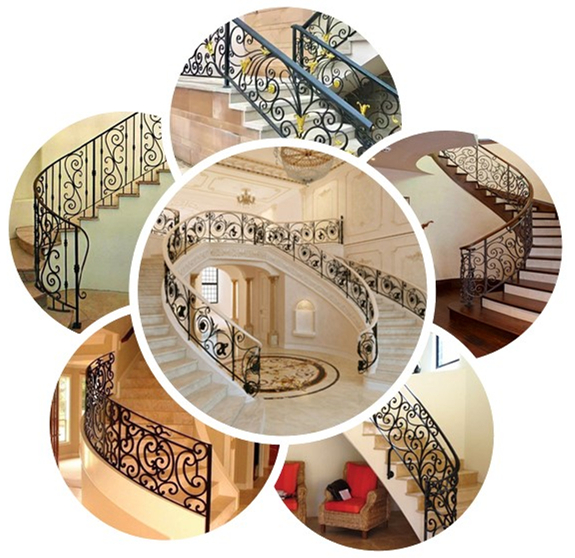 Proch fence stair case wrought iron fence