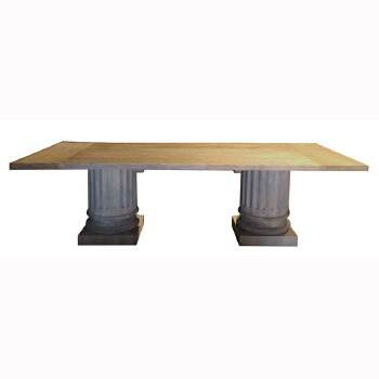 Vintage Rectangular Dining Room Wood Table 