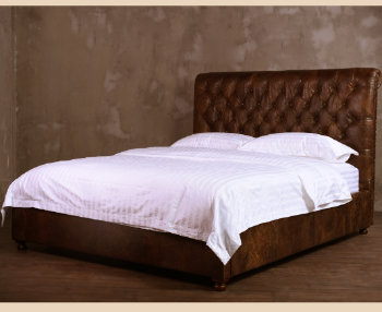 Vintage Leather Queen Size Bed 