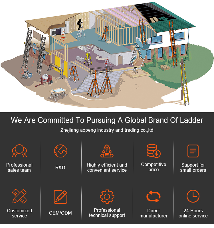 aluminum material work platform ladder with fishing platforms outdoor AP-801B