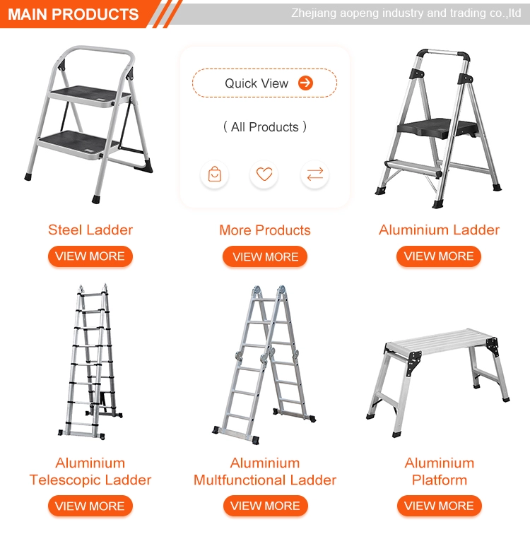 Wide pedal household folding steel ladder AP-1104E