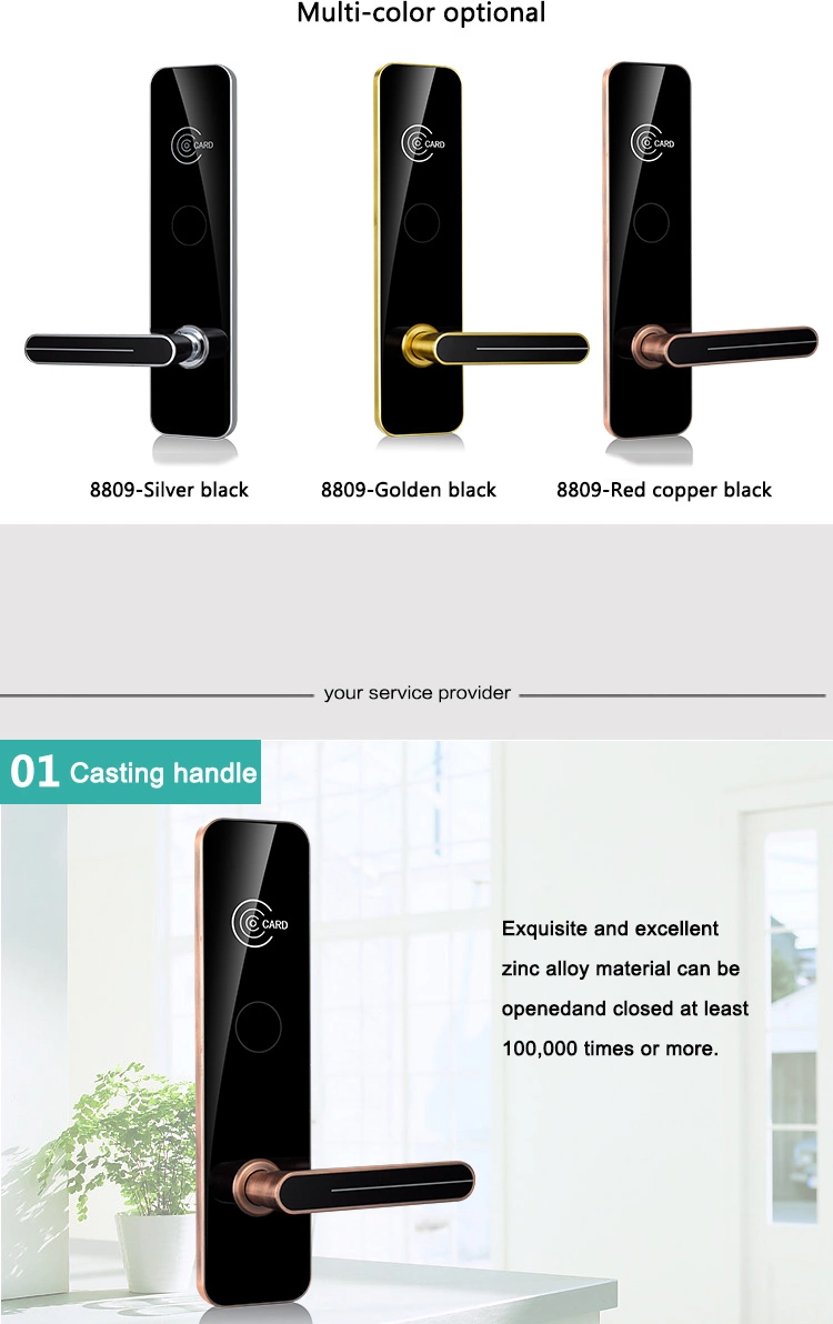 Factory direct smart IC card door lock anti-theft stainless steel electronic apartment hotel smart lock