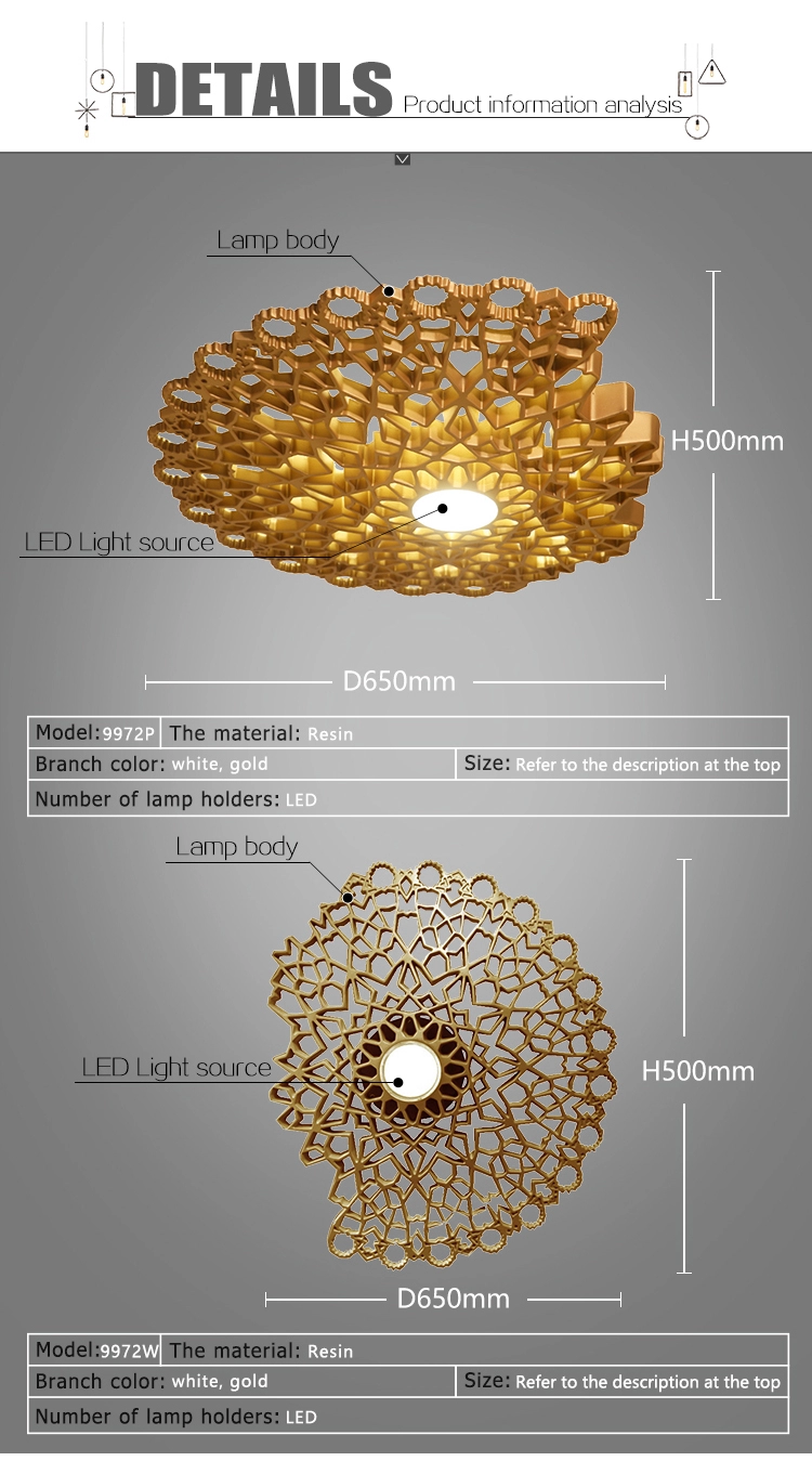 Contemporary Lighting resin led lamp living room hobby surface mounted led ceiling light