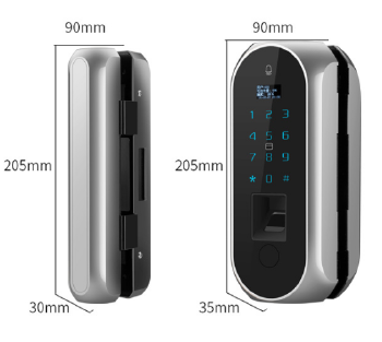 Office glass door fingerprint lock B02-3