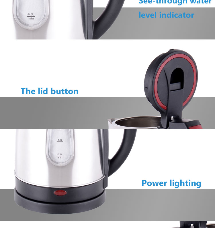Specification Pure Stainless Steel Best Electric Water Kettle With CB CE LFGB EMC RoHS
