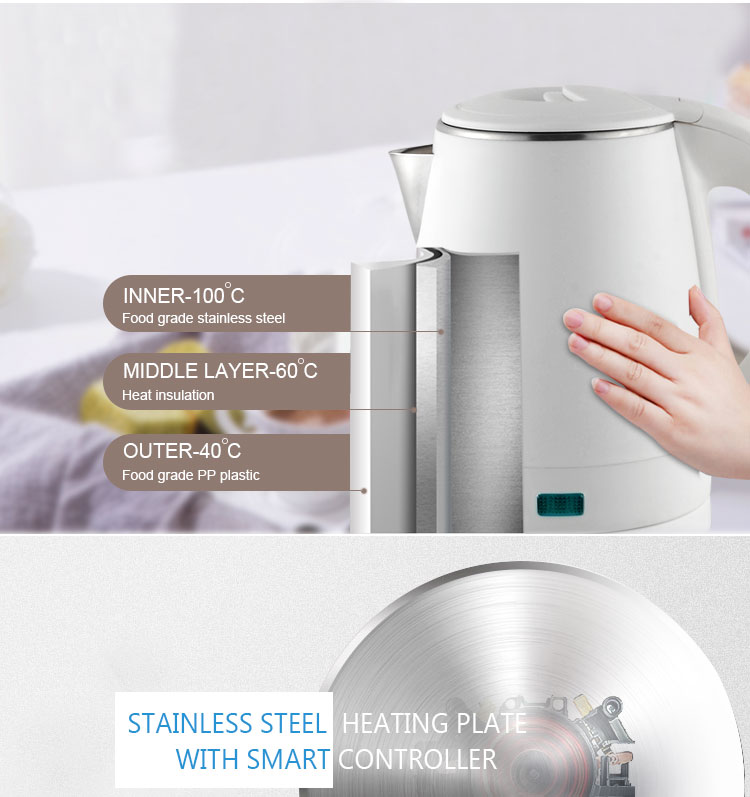 1.0L Small Compact Stainless Steel Electric Kettle with good quality
