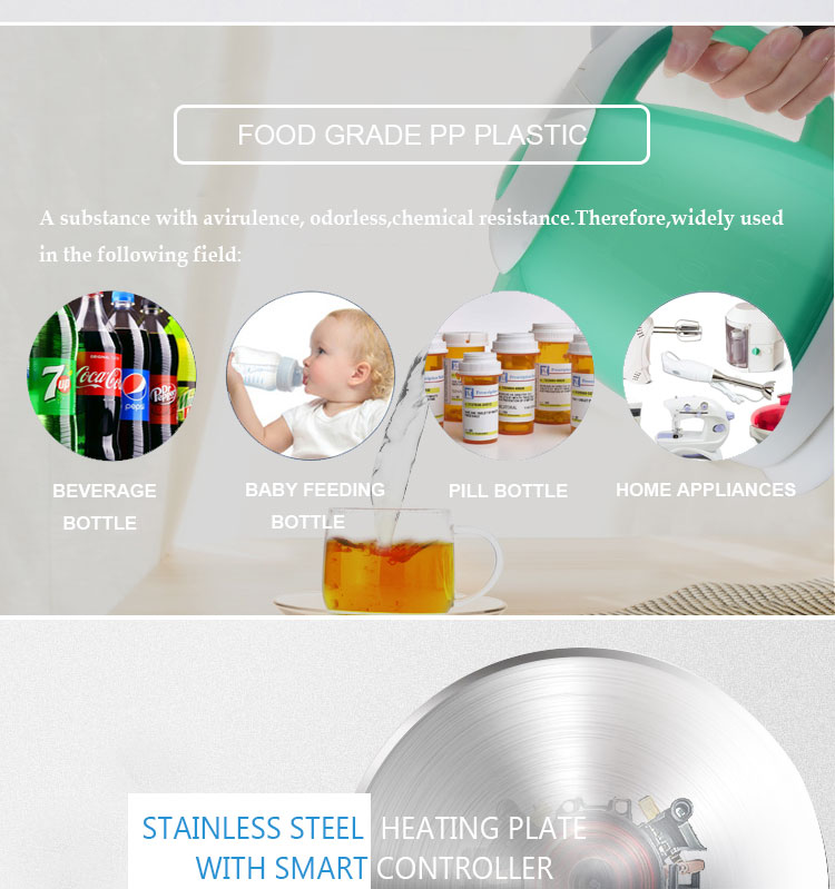 360 degree rotational 100% new plastic new convenient design boiler electric water kettle