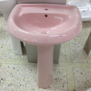 Pedestal color ceramic italian wash basin 