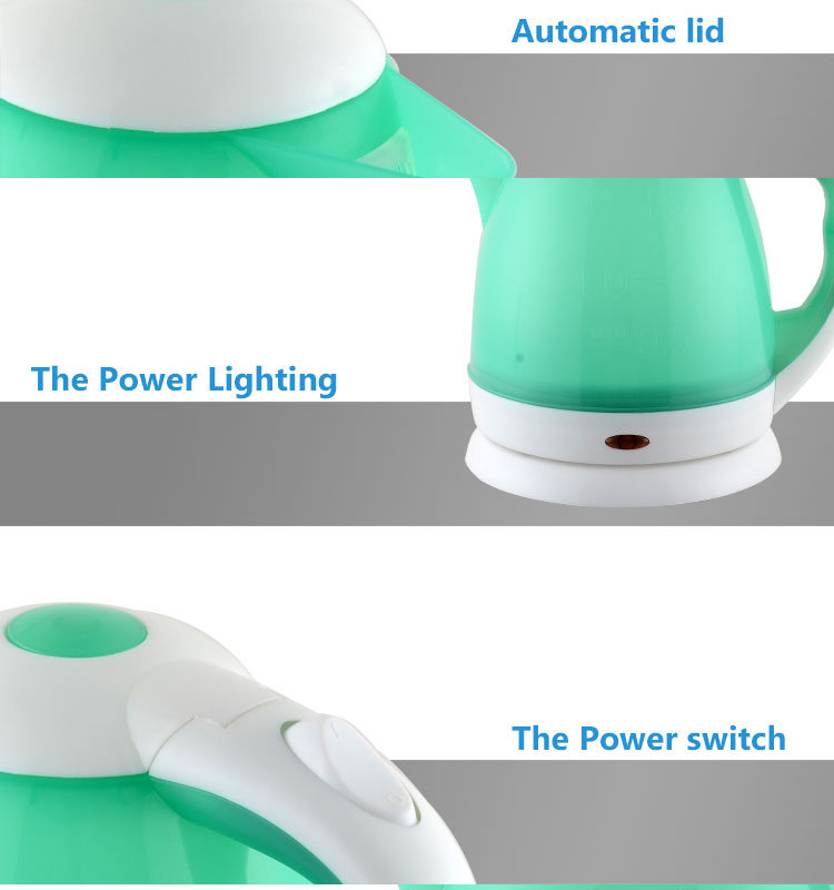360 degree rotational 100% new plastic new convenient design boiler electric water kettle