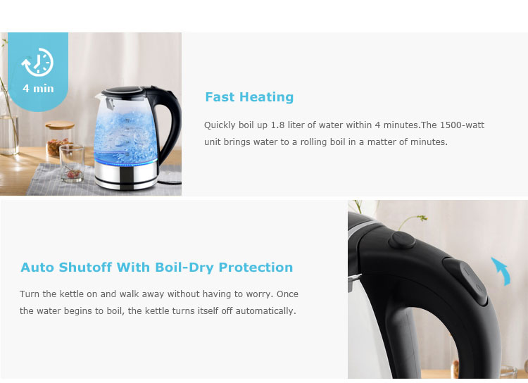 Hot sales electric glass kettle with international quality