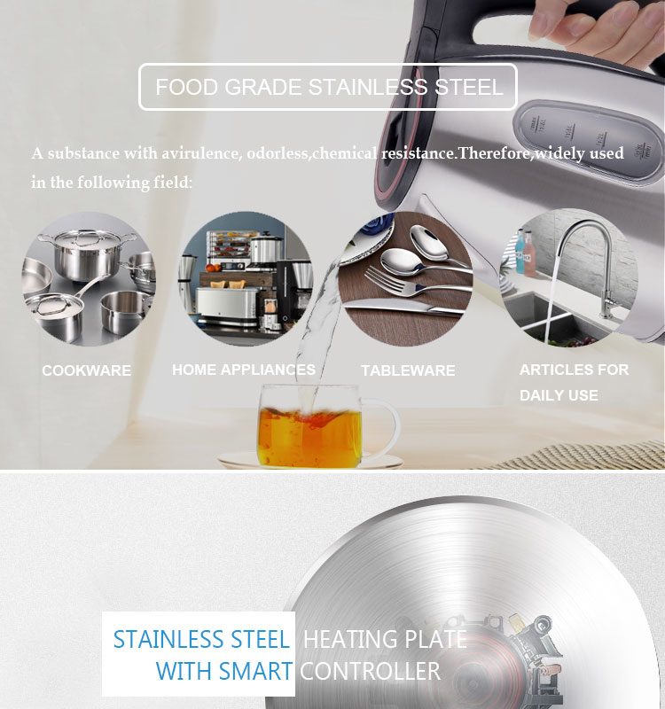 Specification Pure Stainless Steel Best Electric Water Kettle With CB CE LFGB EMC RoHS
