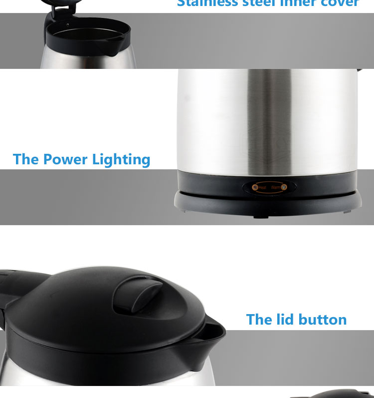 2.0L large capacity electric stainless steel kettle with keep warm