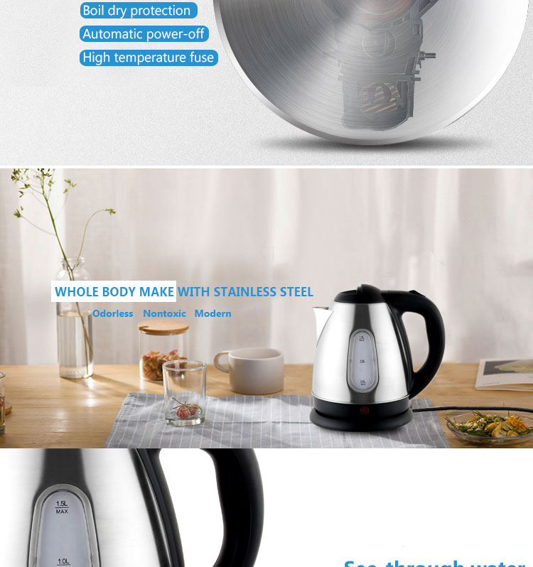 Electric Kettle small appliance SS water kettle 2017