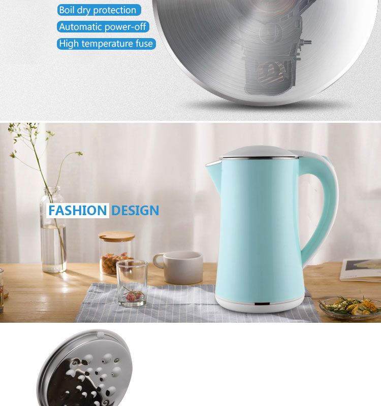 Hot products! double walls boiling electric water kettle