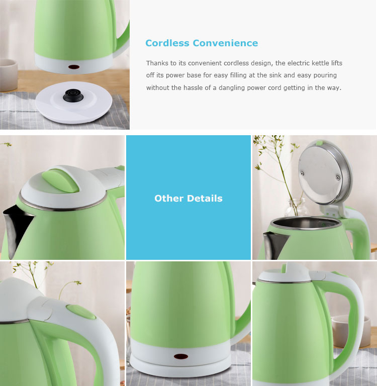 1.8L hotel using rotational plastic cordless double electric kettle