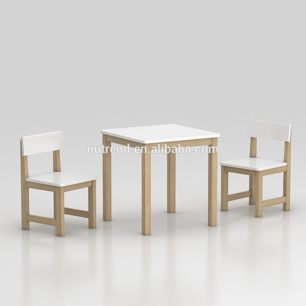 Wood simple modern kids table and chairs