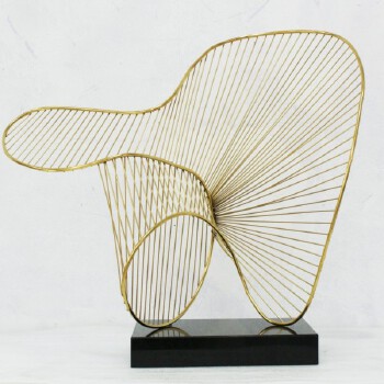 STAINLESS STEEL WALL SCULPTURE H 570 x D 300 x W 650 mm