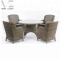 Outdoor Rattan Wicker Patio Round Table Dining Set With High Back Armchair