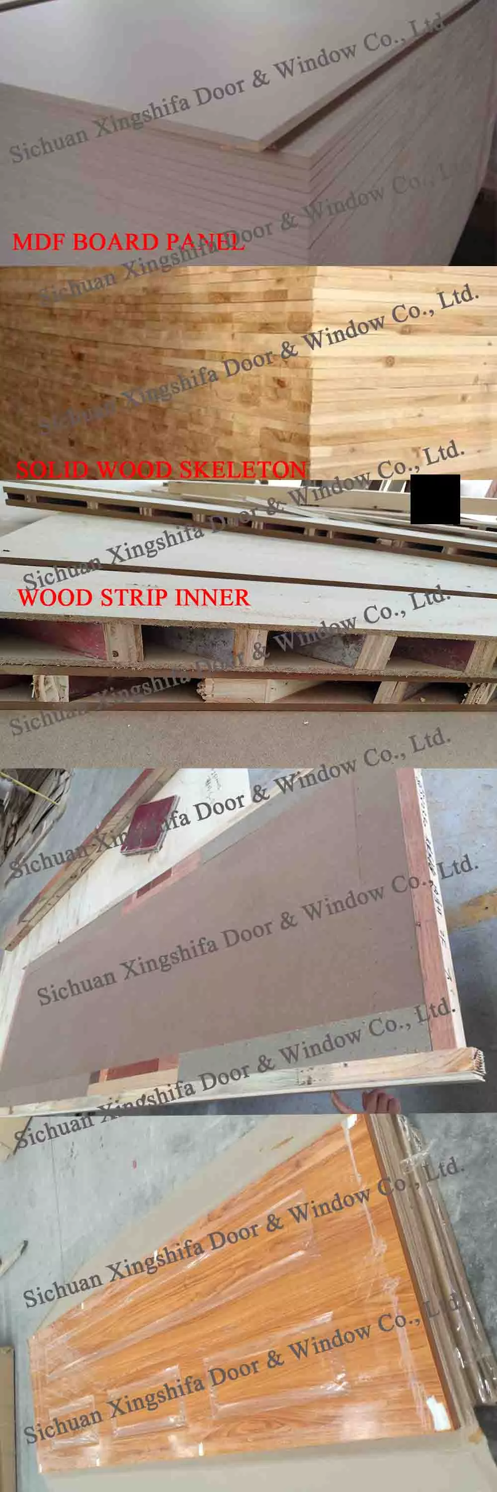 XSF On Sale Low Price Melamine Interior Wood Door MDF Wood Molding Door